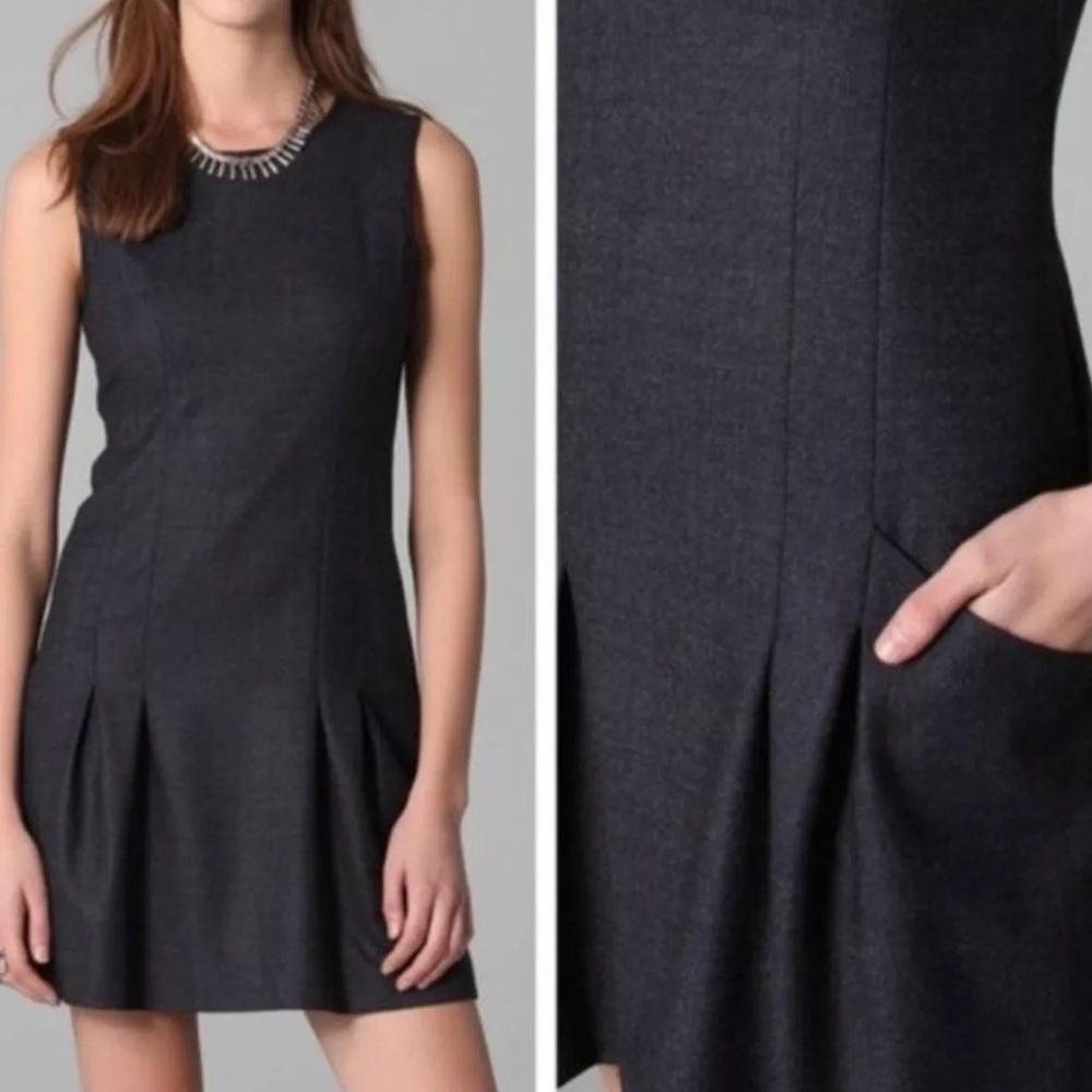 Theory Lemia Fern Dress  Virgin Wool with Pockets Size 12